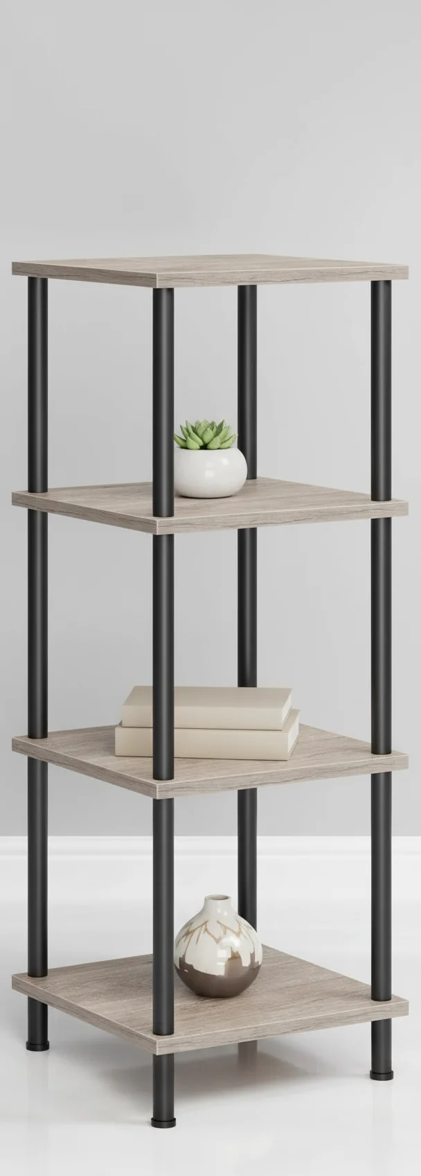 

5-уровневая угловая полка, высокая стойка для хранения растений, компактный книжный шкаф для гостиной, домашнего офиса, кухни