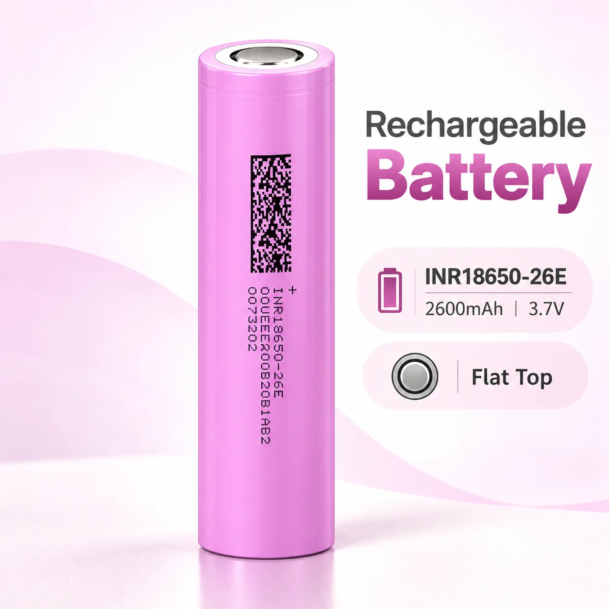 INR18650-26E 3.7V 2600mAh 20A High Drain Li-ion Battery Cell for Power Tools, Flashlights, E-Bikes, Toys and Power Banks