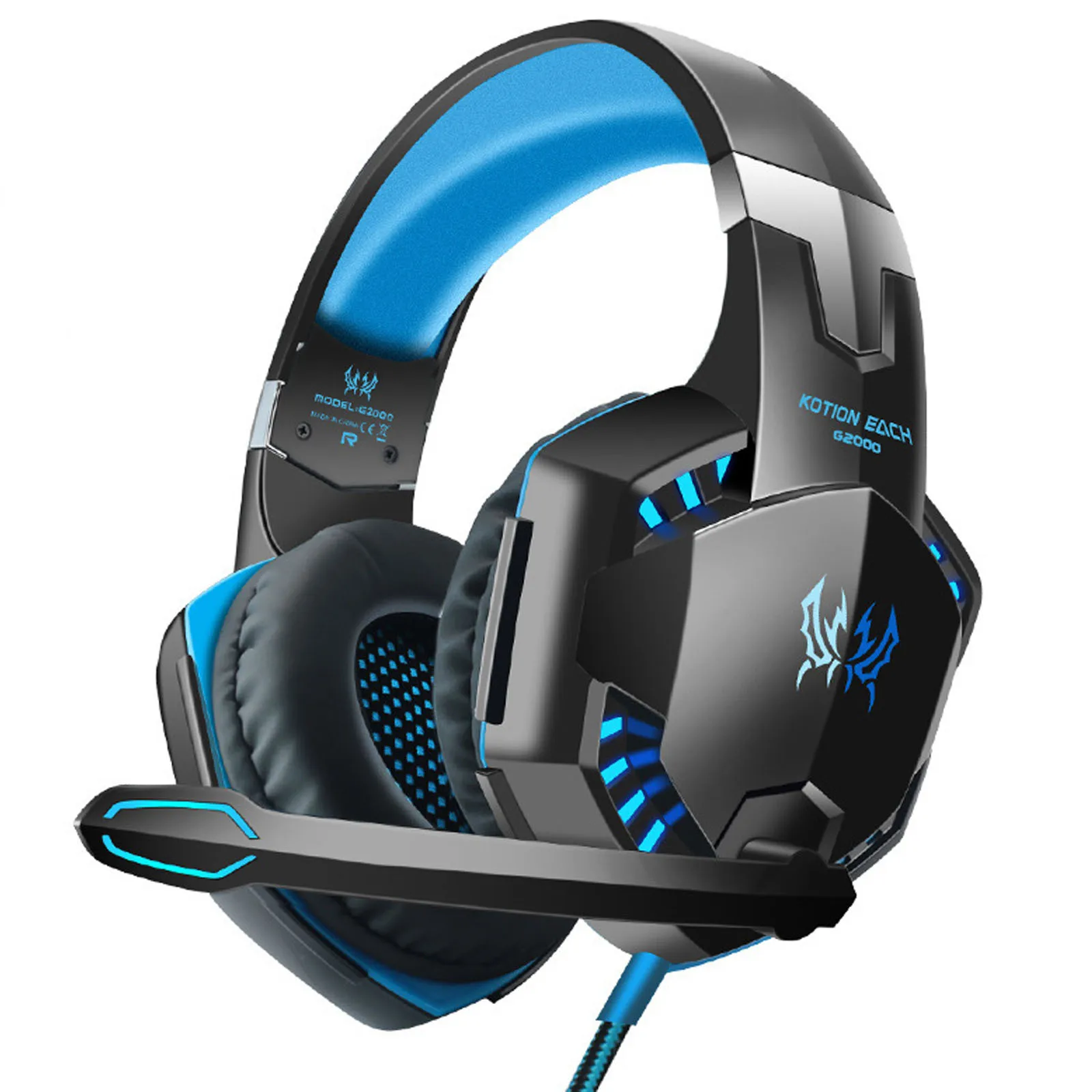 G2000 Gaming Headset Experience Immersive Audio With Noise Cancelling Mic, LED Lights & Soft Memory Earmuffs