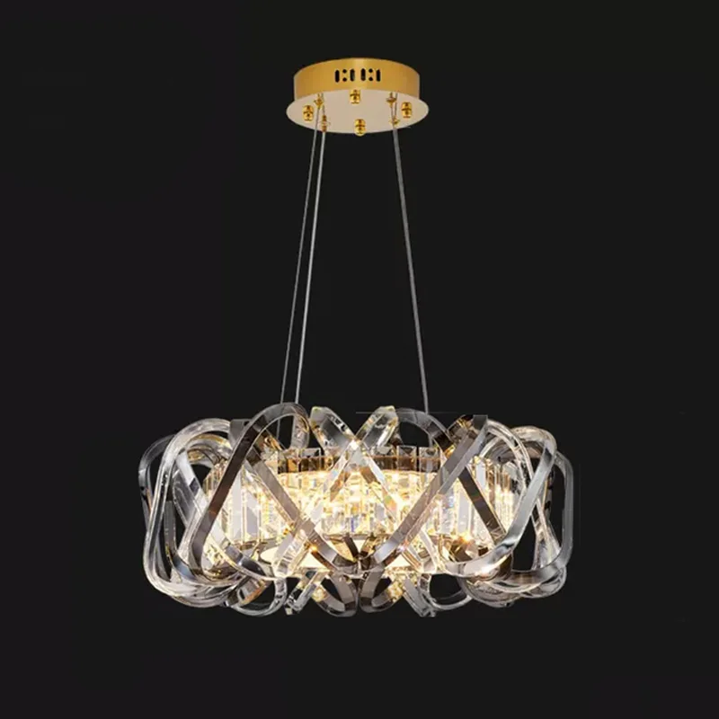 

2025 New glass acrylic chandelier Suitable for living room ceiling lighting, LED indoor lighting luminaire black