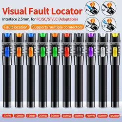 SAIVXIAN Visual Fault Locator 70/80/100mW Fiber Optic Cable Tester Pen SC/FC/ST 2.5mm Interface FTTH Optical Fiber Test Tool