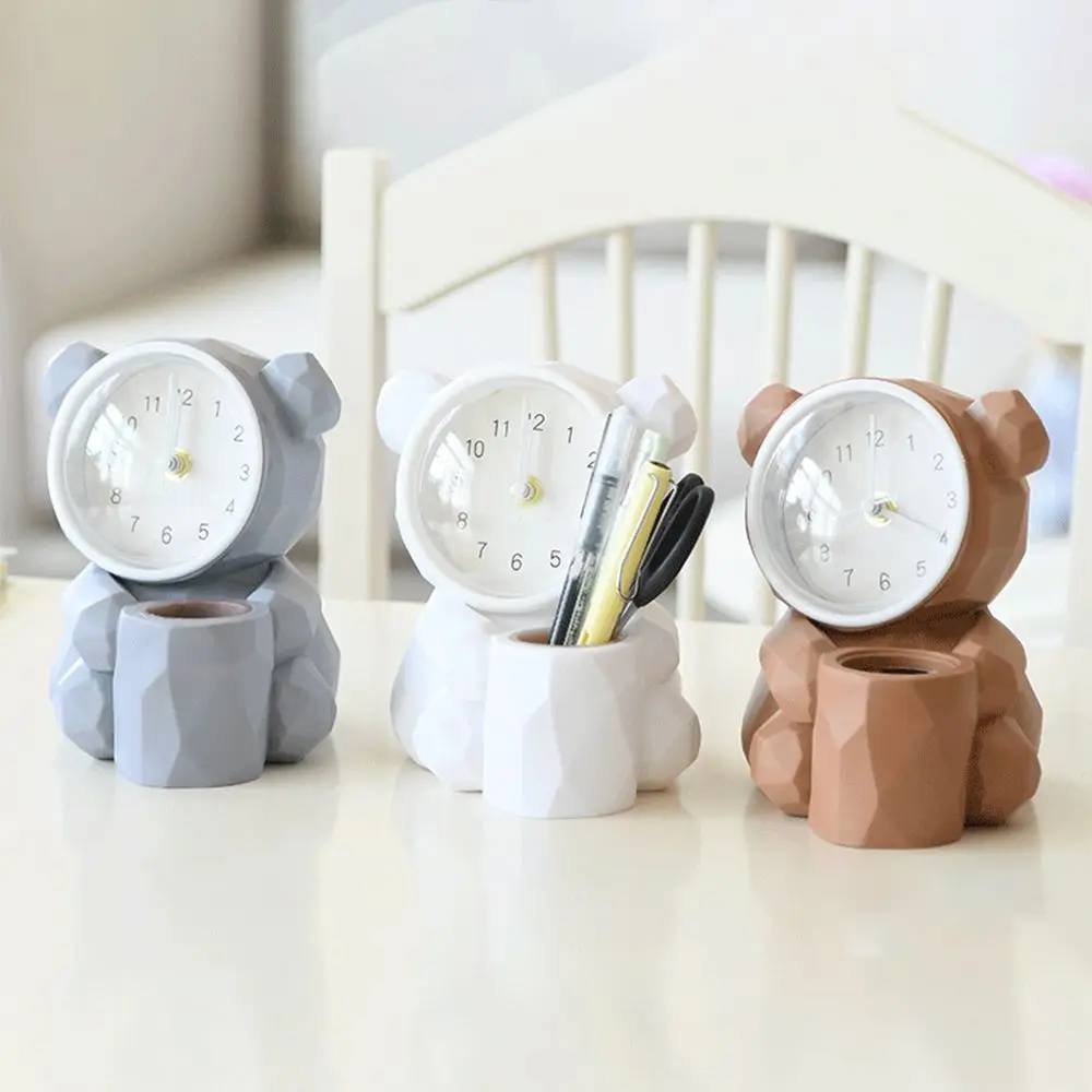 Portable Multifunctional Desk Pen Holder Minimalist Creative Piggy Bank Cute Multi-purpose Alarm Clock Desktop Organizer