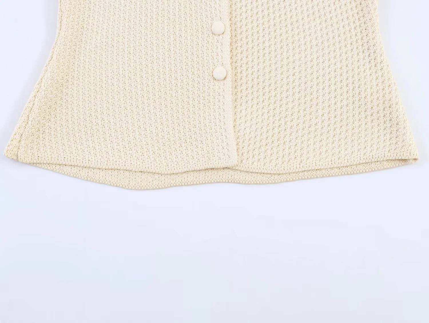 KONDALA Lässiges Damen-Strickrock-Set: V-Ausschnitt, Knöpfe, Kurzarm-Cardigan, Langer Rock – Modische Sommer-Urlaubs-Eleganz 2026 – Detail 9