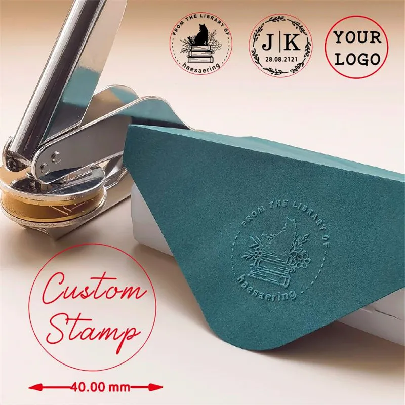 Design Your Own company logo / Embosser Stamp / Custom Embosser Seal for Wedding letter initials Personalized Library Seal stamp