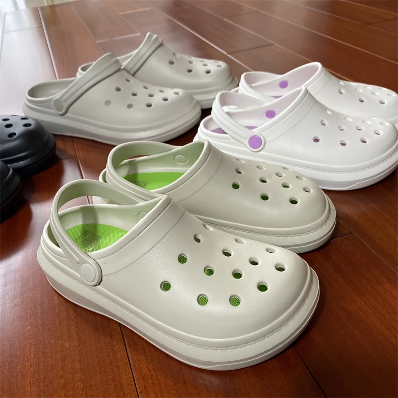Lao Xu Self-Recommended Summer Thick Bottom Hard Men Women Clog Shoes Anti-Slip Toe Cover Slippers Youth Trend Shock Absorpti...