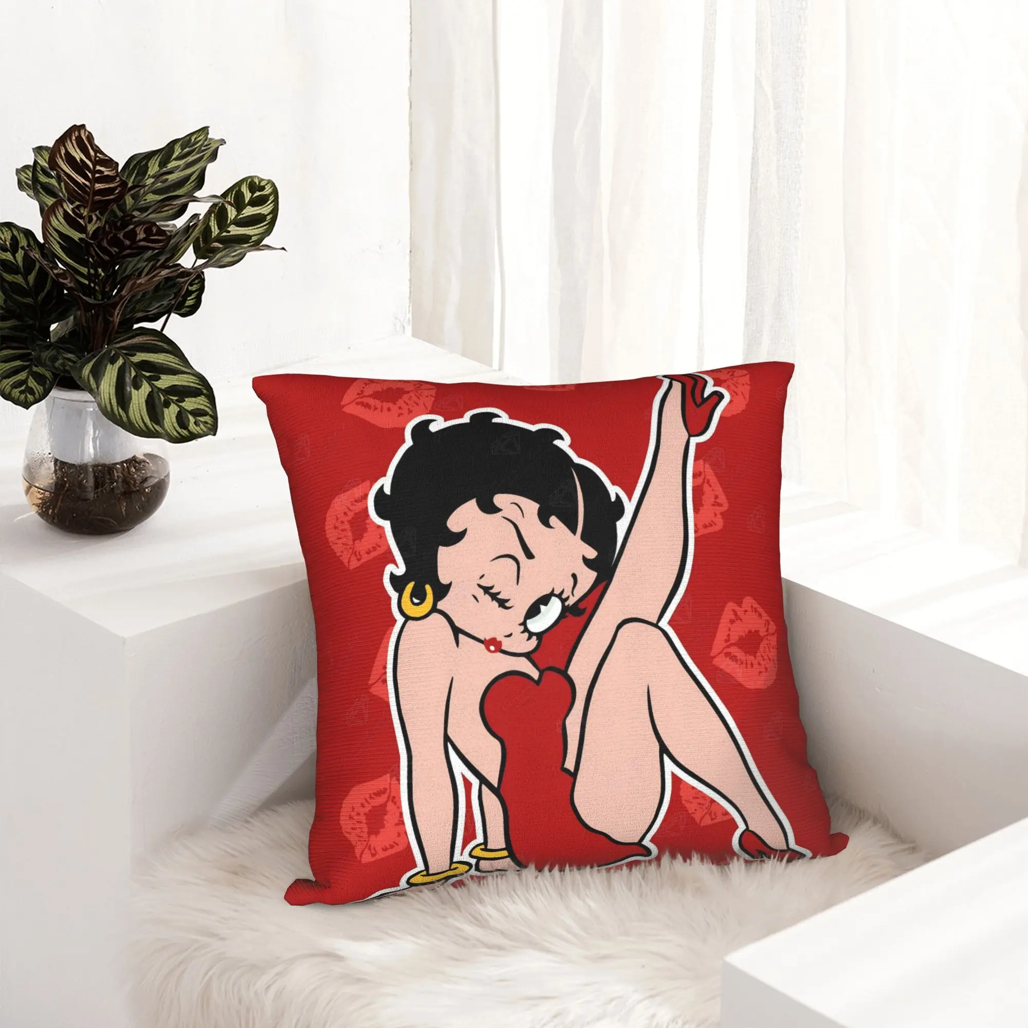 Anime B-Betty BoopS Pillowcase Printed Polyester Cushion Cover Decorative Cartoon Pillow Case Cover Home Dropshipping 40X40cm