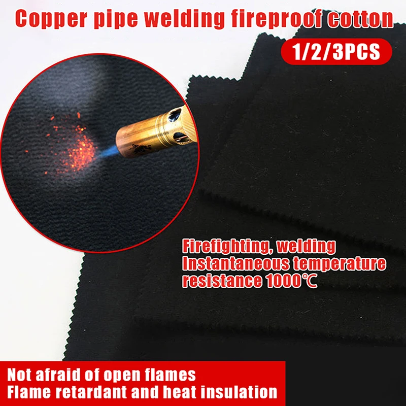 Versatile 200x300mm Thick 5mm Multifunctional Fireproof Pad Black Welding Protective Blanket Insulation Pad High-Temperature Pad