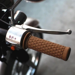 Motorcycle 7/8'' 22mm Retro Vintage Rubber Handlebar Hand Grip For Honda Suzuki Kawasaki BMW YAMAHA Cafe Racer Bobber Custom