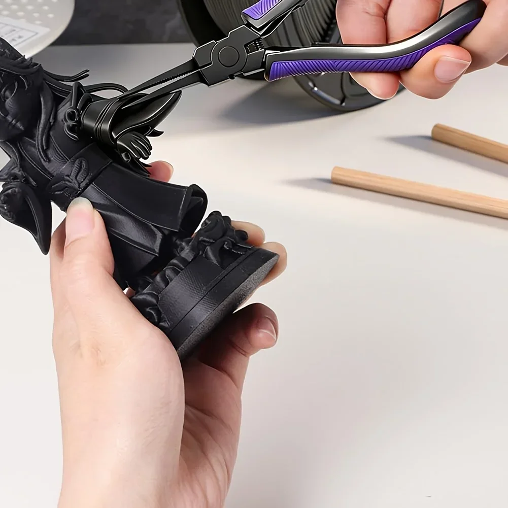 Ultraleichte CR-V-Legierungsstahl-Zange zum Entfernen von 3D-Druck-Unterlagen mit ergonomischem Komfortgriff und Präzisions-Schneidwerkzeug mit flachem Kopf – Detail 9
