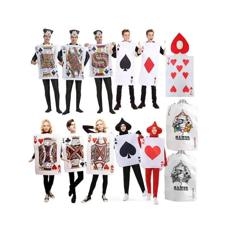 

Halloween Adult Poker Costume Black 7 Music Concert Slow Funny Party King Small King Red Heart Performance Traditional Hanfu