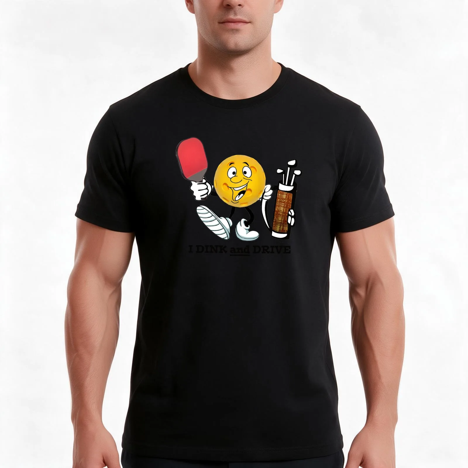 Pickleball i drink and drive ATT T-Shirt, Summer Casual Cotton Tee, Oversized Streetwear Tops, Vintage Graphic Print