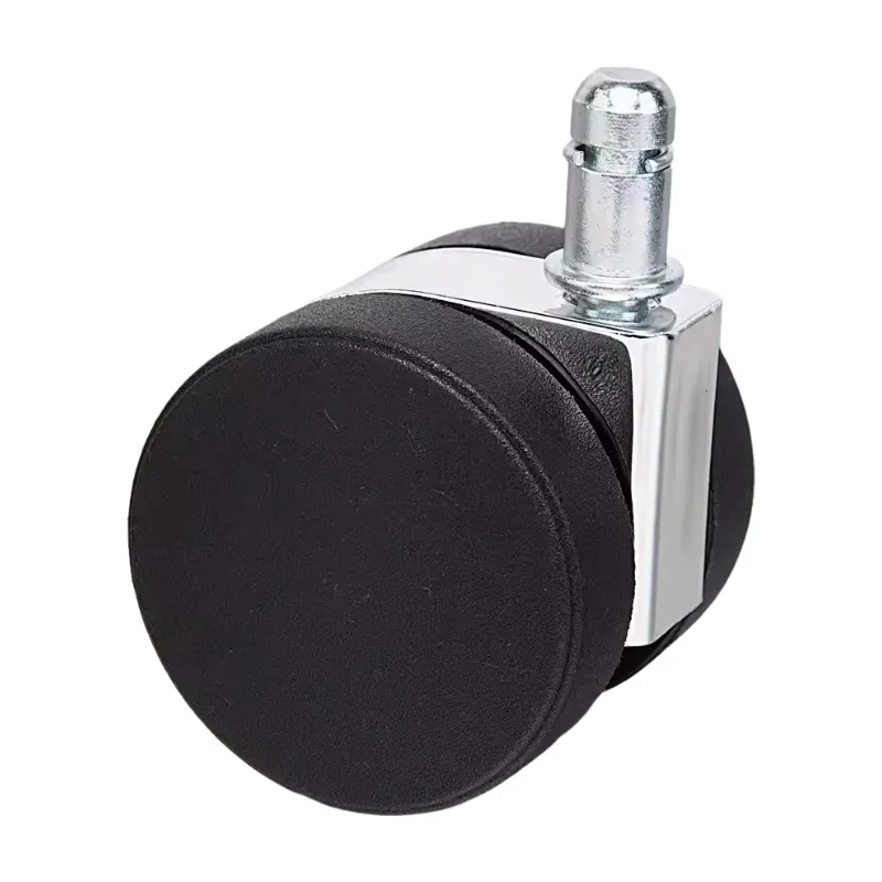

Modern 55mm electroplated nylon wheel casters for office and dining chairs, steel with brake plates, furniture fittings