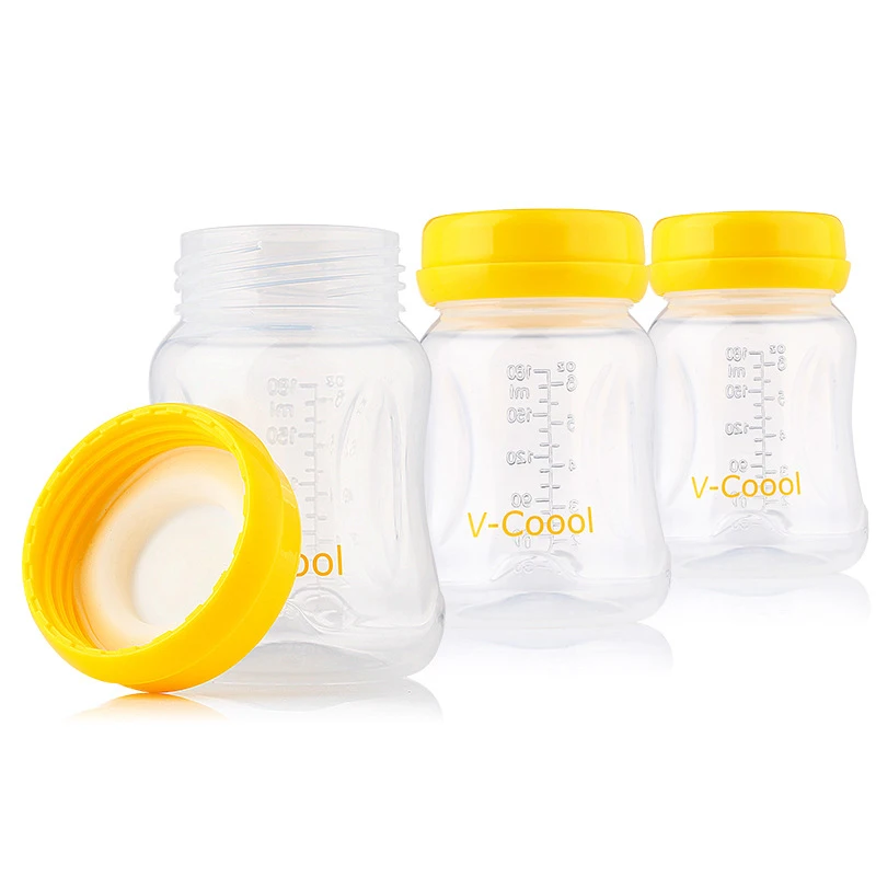 Baby Breast Milk bottle Storage carrying infant bottle Breast feeding mummy 6pcs/set breast pump milk Safety seal bottles BNA016