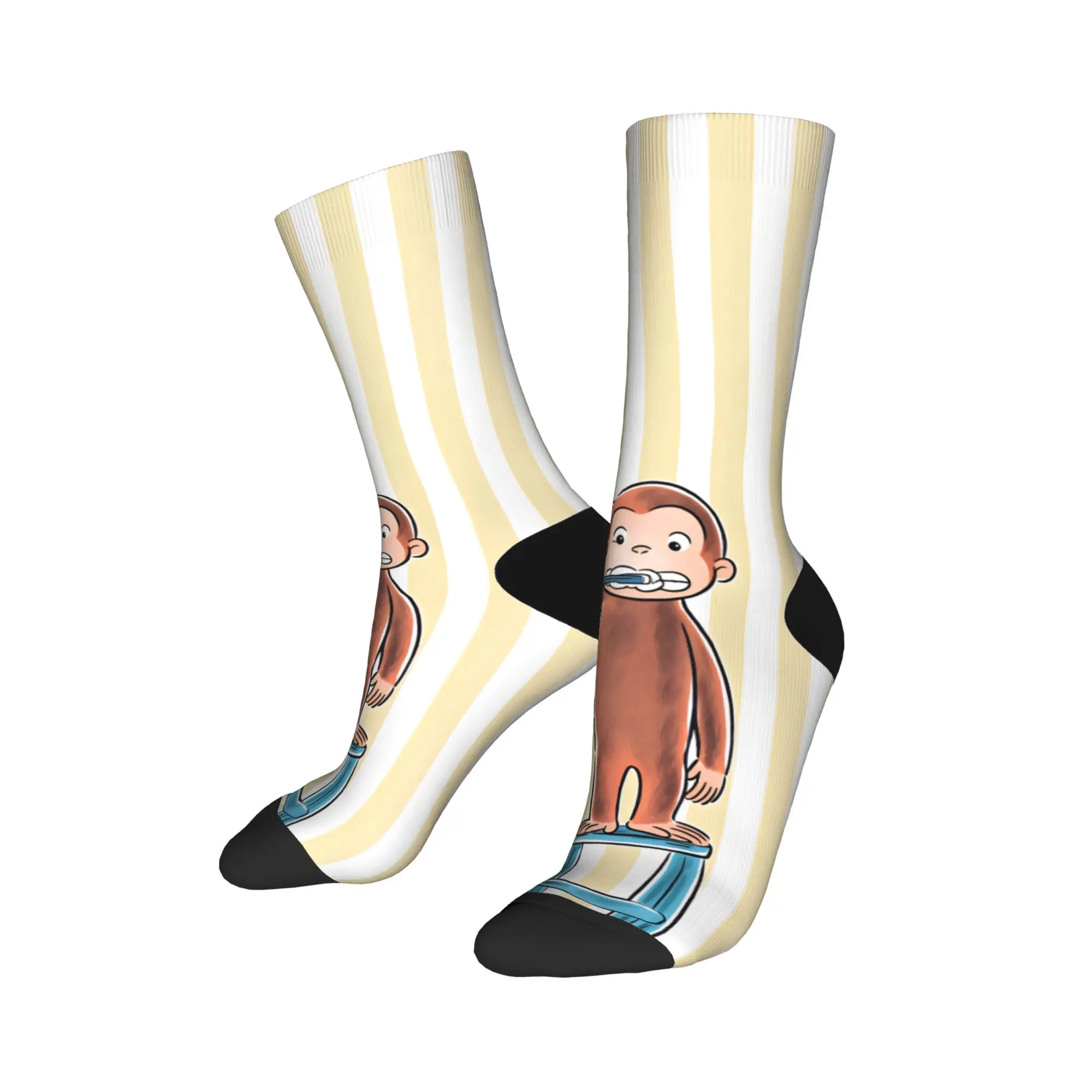 Men Socks The Curious Monkey  Stockings Winter Elegant Soft Socks Design Running Sports Anti Bacterial Socks