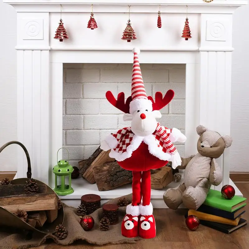 

Christmas Doll Retractable Snowman Figurine Christmas Decoration Figures Standing Ornament For Home Indoor