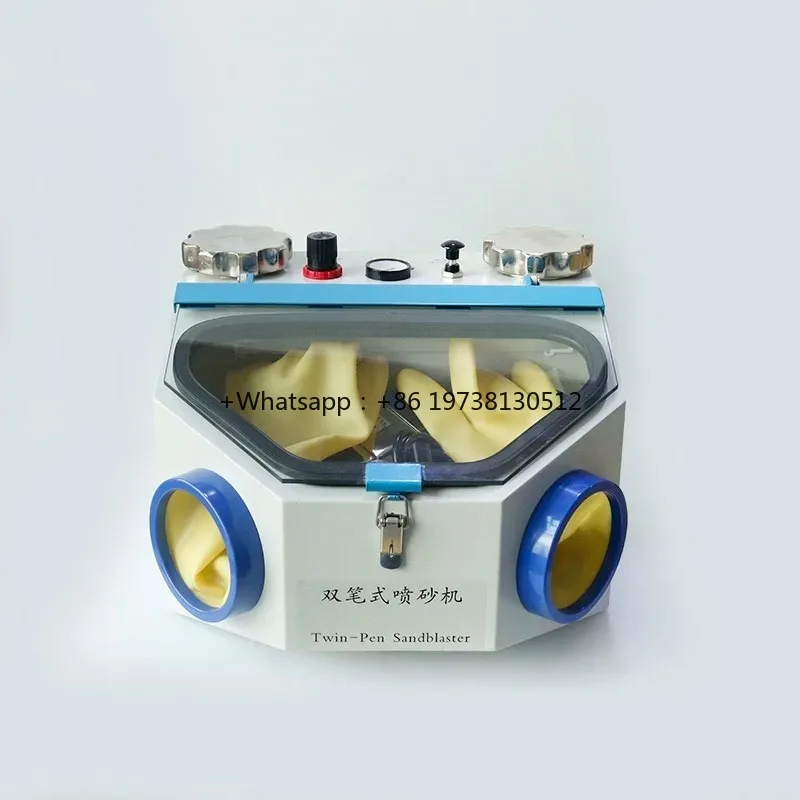Dental Double Pen Sandblasting Box Porcelain Inner Crown Orthodontic Bracket Sandblasting Machine Useful