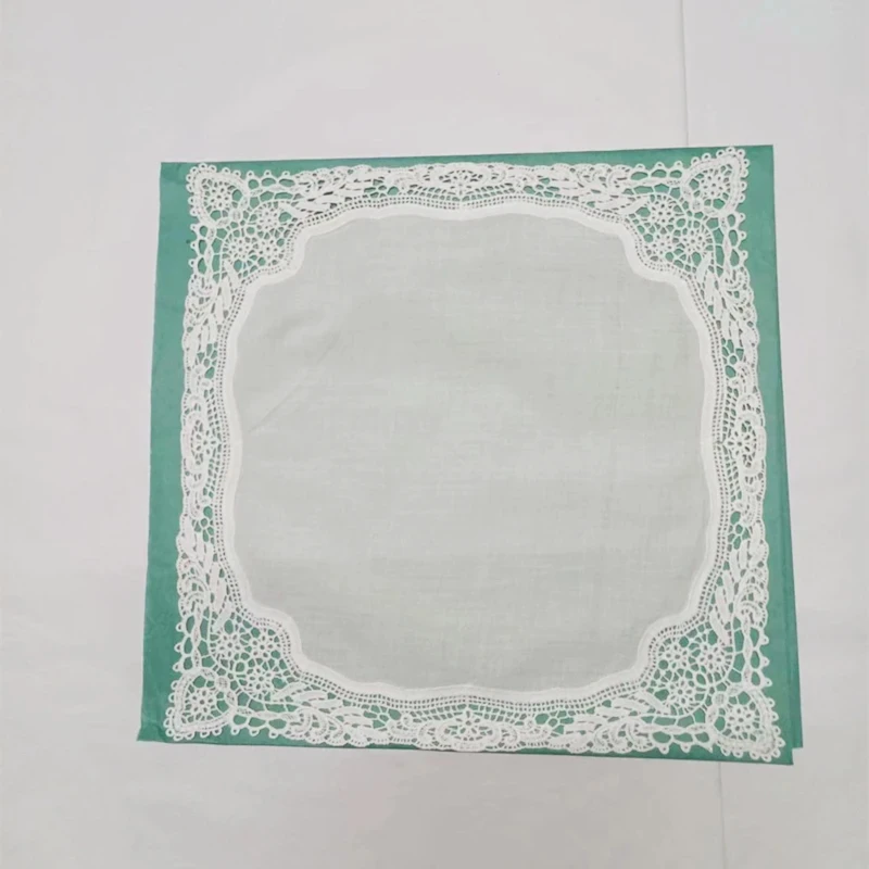 Set of 12 Fashion Ladies Handkerchiefs White Cotton Lace Weddding Bridal Handkerchief For Mother of Bride weddings Gifts 30*30CM