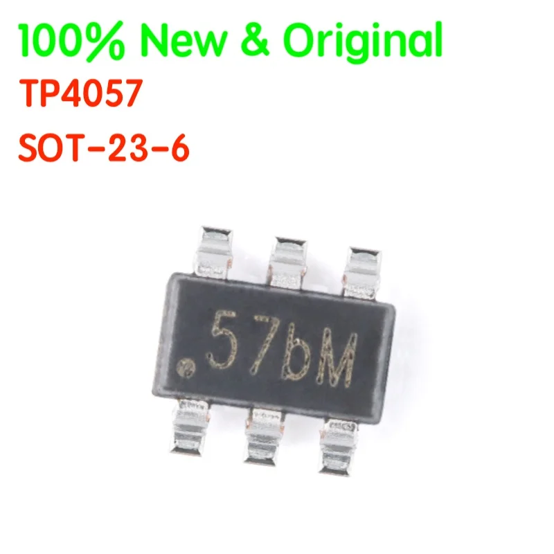 10PCS/LOT TP4057 SOT-23-6 500mA Linear lithium-ion battery charger chip Power Management Chip 100% New & Original