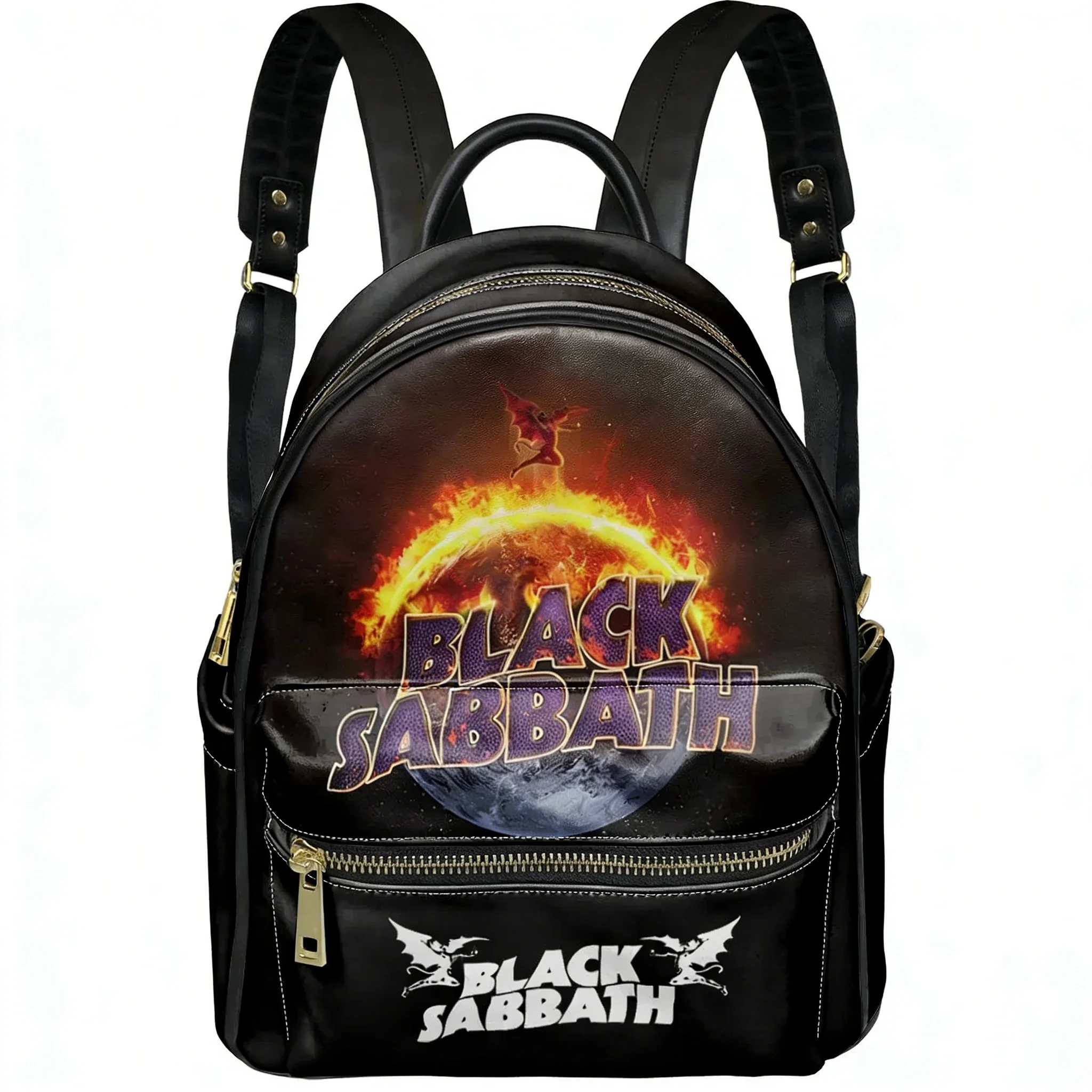 

Black Sabbath Rock Band Backpack Womens Men Personalized Double Shoulder Bag Business Travel Bookbag Rucksack Gift Daypack