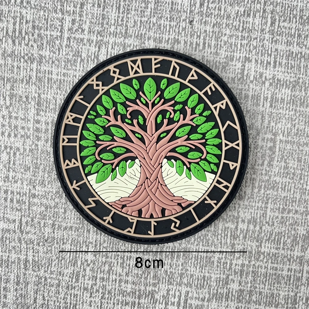 Tree of Life Yggdrasil Viking Totem Patches PVC Morale Badge Outdoor Backpack Hook and Loop Sticker