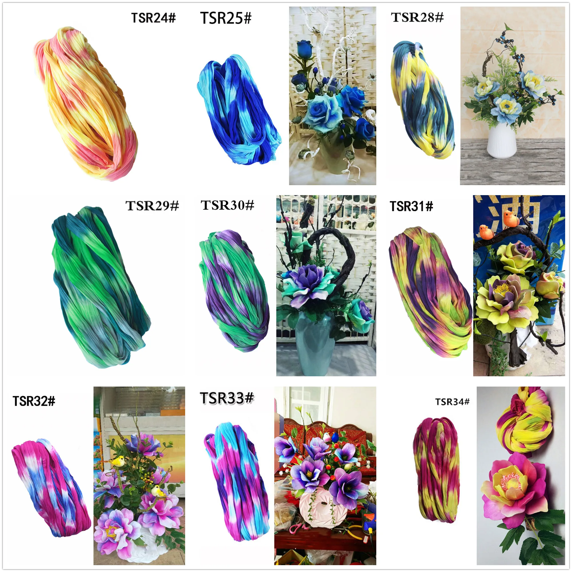 2 stücke Hause DIY Nylon Blume Künstliche Strumpf Blume Material Nylon Zug Strumpf Material Zubehör Handgemachte Hochzeit – Detail 4