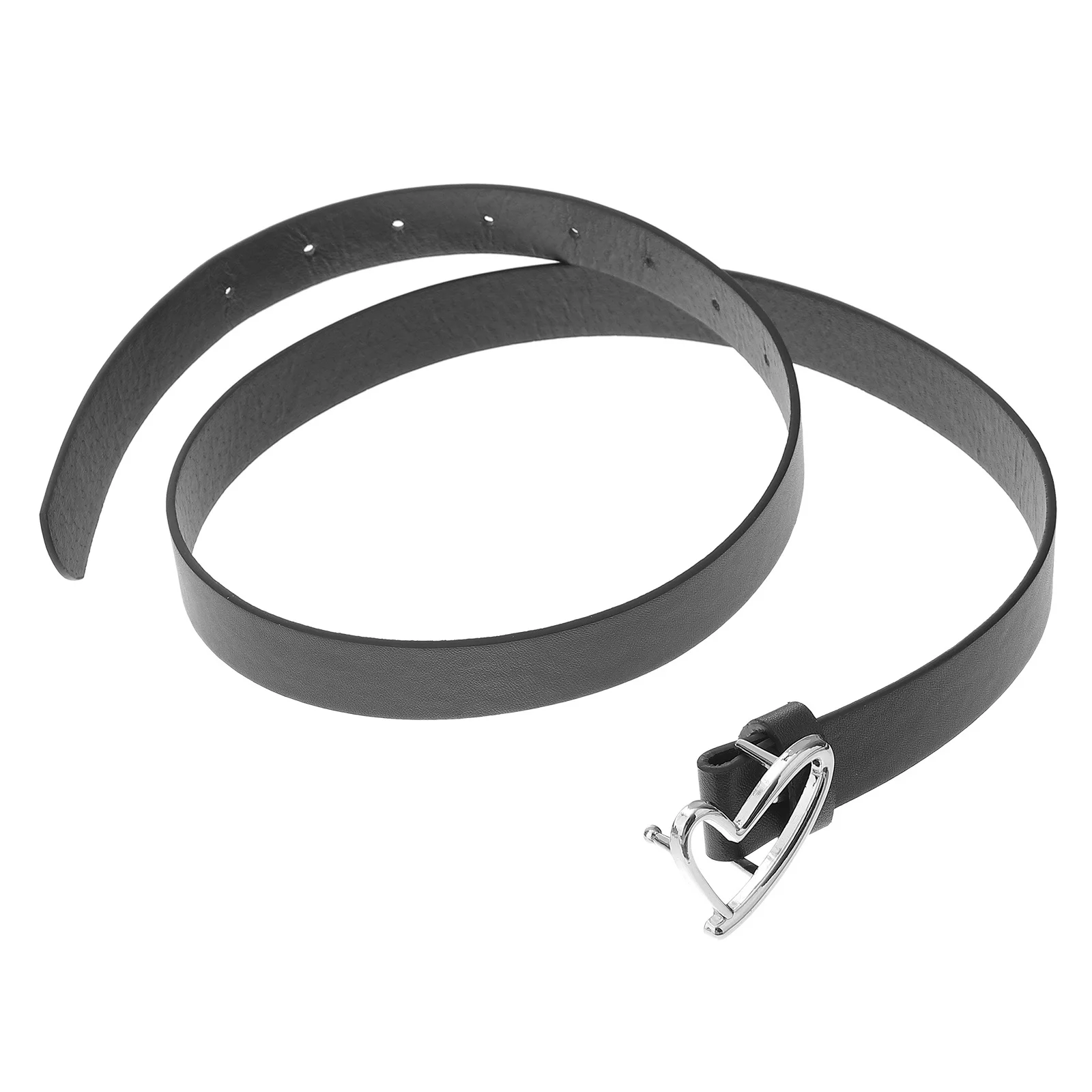 

Black Adjustable Waist Belt Women Imitation Heart Buckle Dress Belt for Jeans Skirt Casual and Formal Occasions