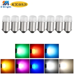 GE44 47 1895 AC/ DC 6V 6.3V 8PCS BA9S Led Bulb Car Arcade Pinball Gaming Machine Light Warm White Red Blue Amber Pink Ice Blue