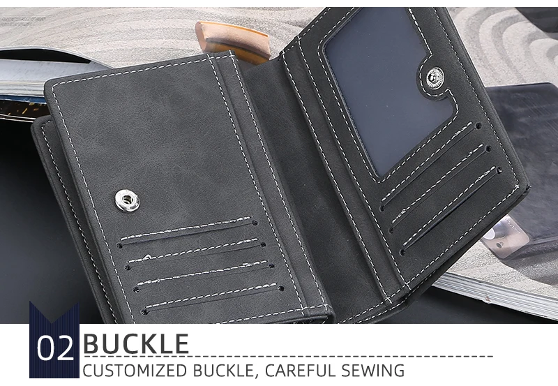 Brand Men PU Leather Short Wallet With Zipper Coin Pocket Vintage Big Capacity Male Short Money Purse Card Holder New