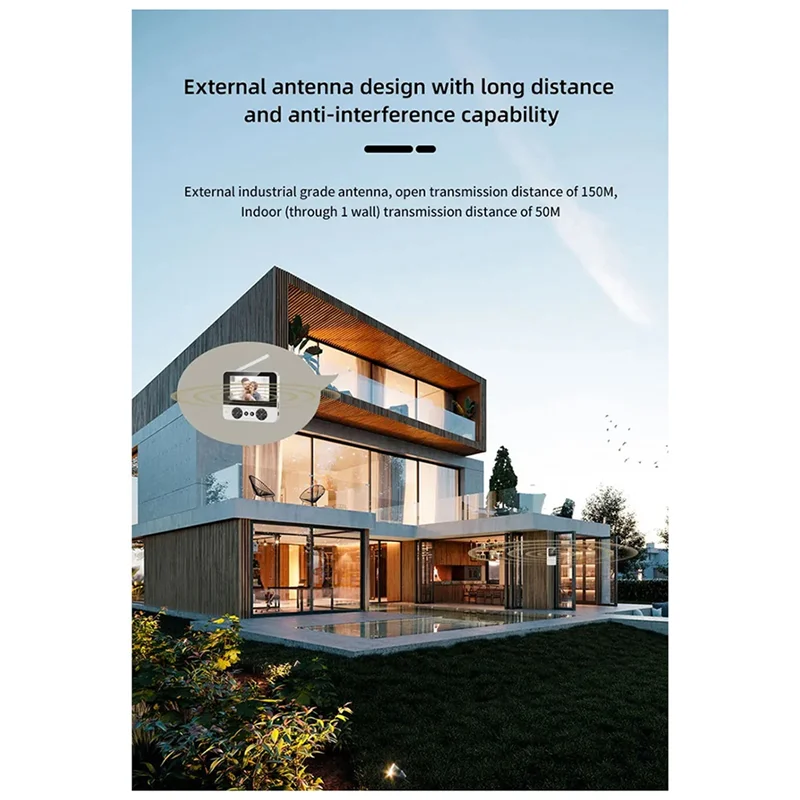 ABMF-M15 Видео Беспроводной электронный дверной звонок Наружный мониторинг Видеолента Инфракрасное ночное видение Домашний голосовой домофон EU-PLUG