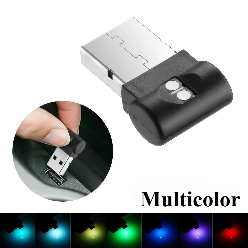 

Car Mini USB, MultiColor Adjustable Color Decorative Ambient Light, Soft Light Atmosphere Lamp