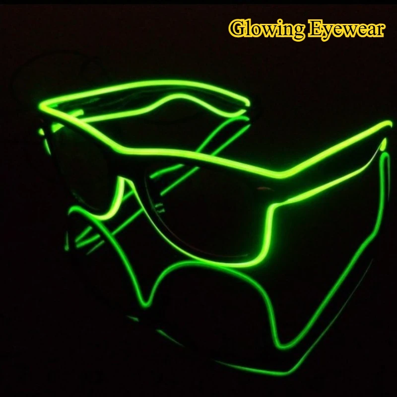 

EL Glow Glasses Club Disco Party Atmosphere Prop LED Concert Cheering Trendy Glowing Eyewear for Bar Dance Performance