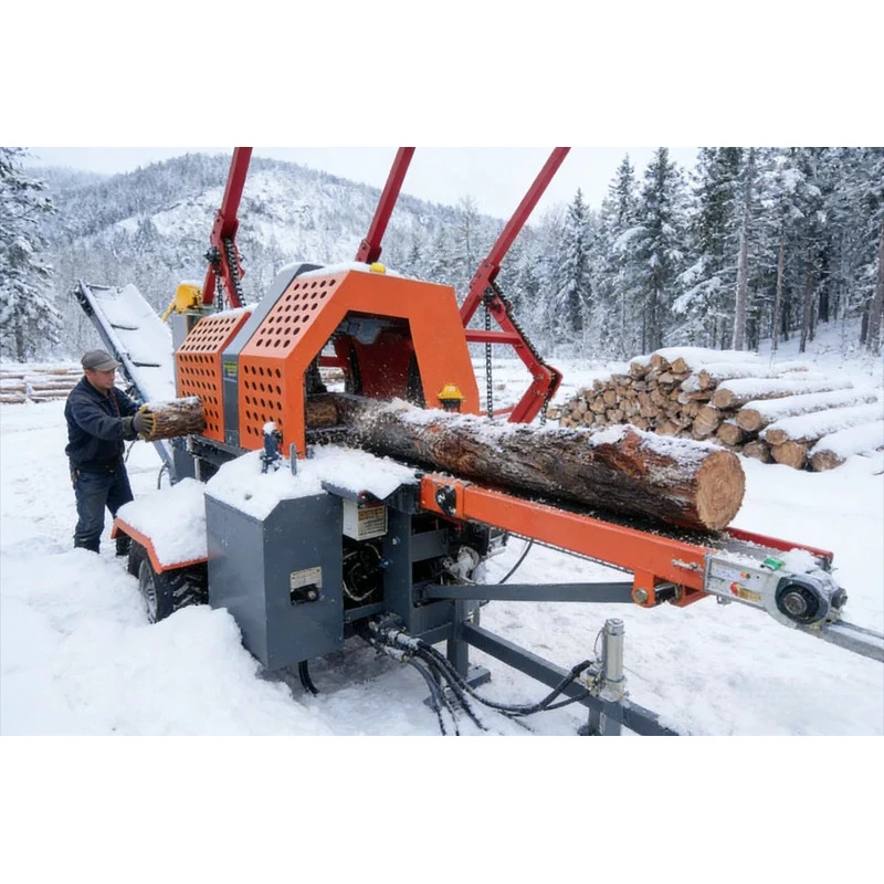 ized Wood Sp hine High Efficiency Continuous Operation Firewood Procsor Mounted Industrial