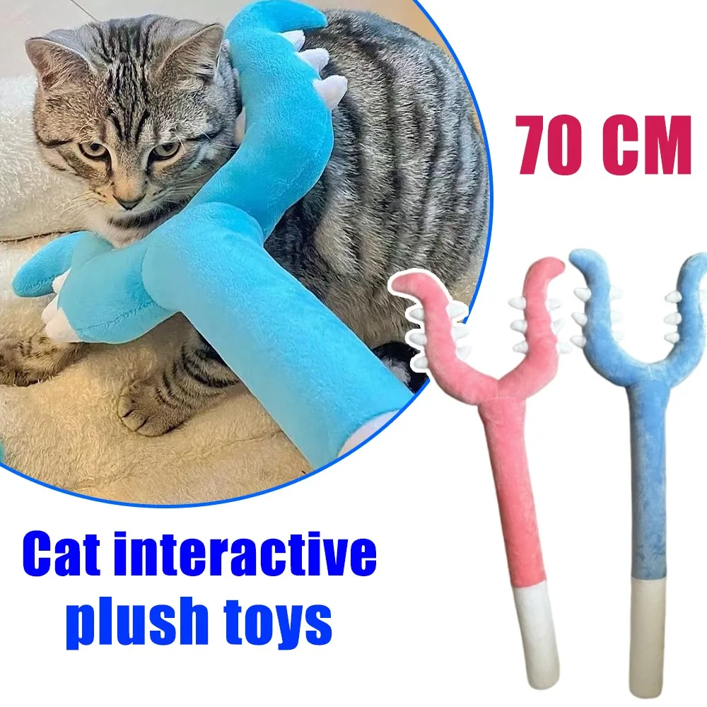 70cm Plush Catcher Wand Funny Kids Plush Toy Cat Teaser Soft Magic Wand Cat Training Tool Interactive Cat Dog Play Toy