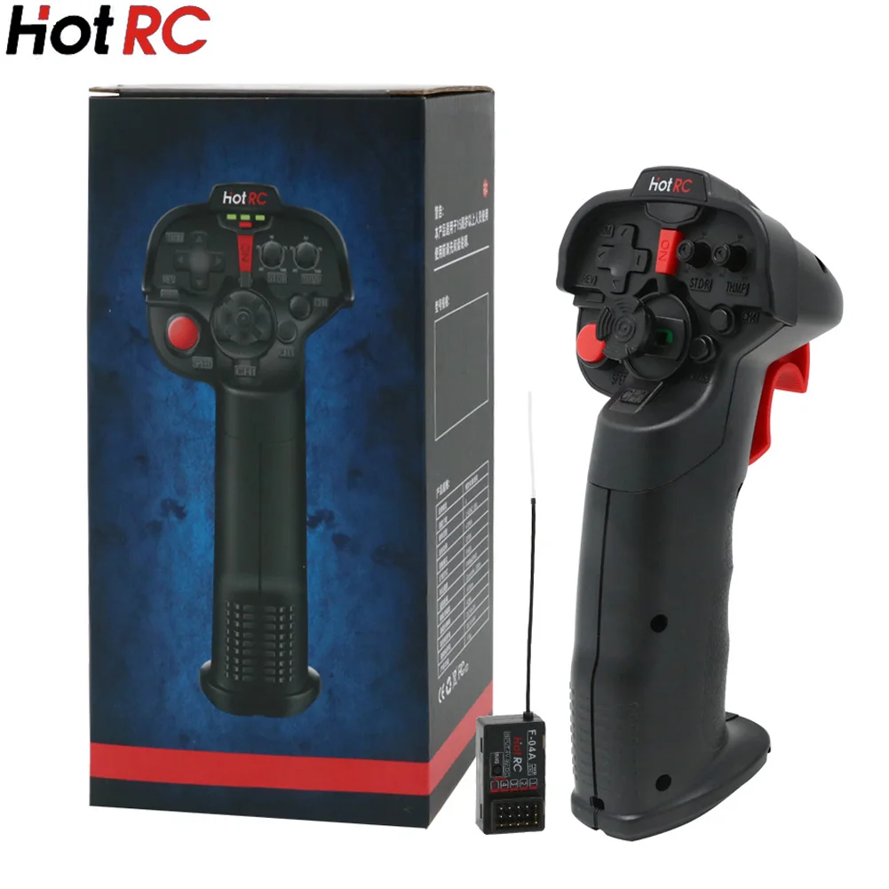 HotRC DS-4A 2.4G 4 Channel Single Hand RC Radio Transmitter with 4Ch Receiver for RC Car boat Drone Airplane
