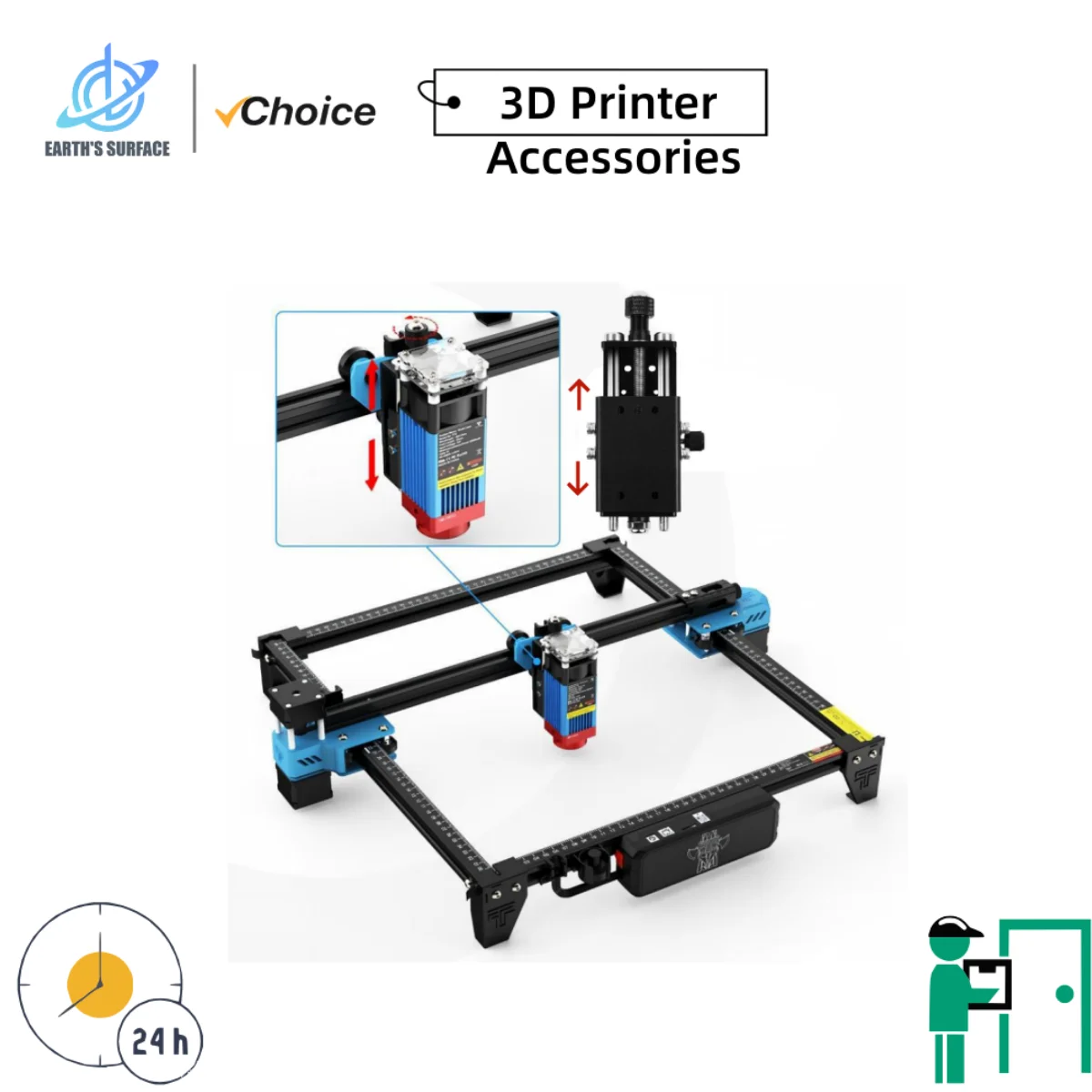 Earth's Surface Z Axis Height Adjuster for TTS pro TTS-55 TTS-10 Laser Engraver Z Axis Lift Focus Control Set Lifting Module