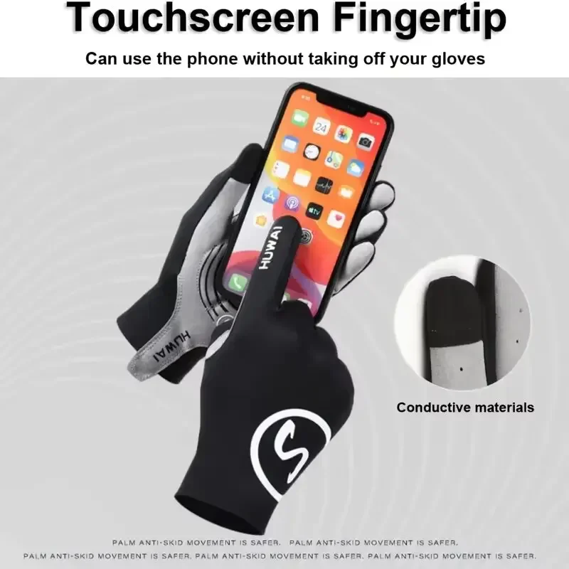Volle Finger Radfahren Handschuhe Touchscreen Anti-slip Fahrrad Lycra Stoff Fäustlinge Bicicleta Rennrad Lange Handschuhe