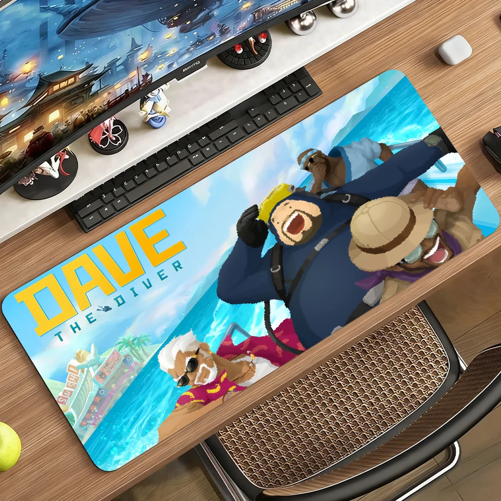Game Daves the Diver Mouse Pad Large Non-Slip Waterproof Mat Stitched Edge Keyboard Pad for Gaming Daily Office