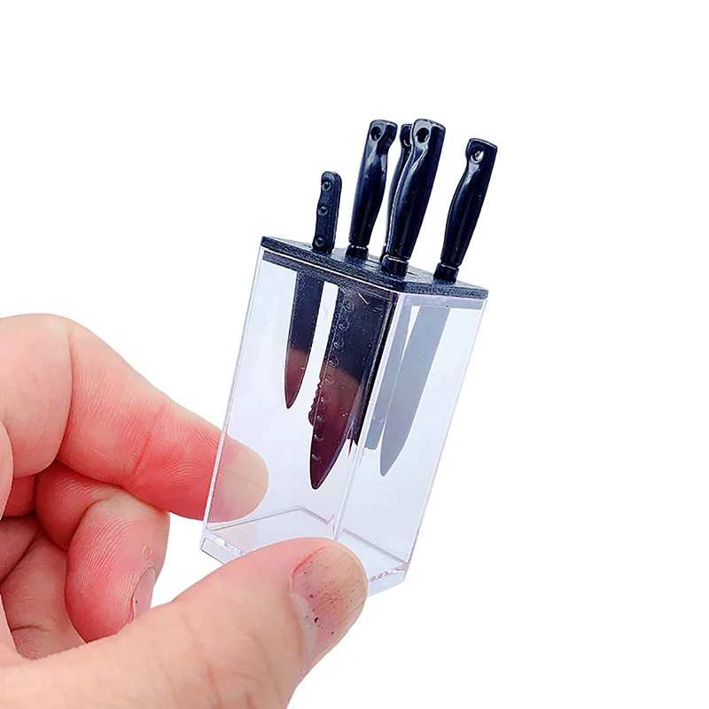 Ensemble de couteaux opaques pour maison de courses, mini modèle d'assistance, ustensiles de cuisine, accessoires de maison de poupées, jouets, 1/12