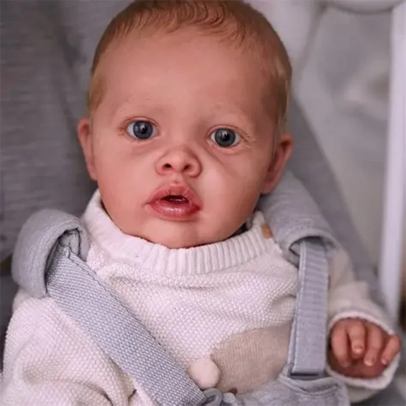 

22" Dark Skin Benjamin Reborn Doll Kit Lifelike Handmade Multiple Layers Painting Unassembled Baby Collectible Toy Parts