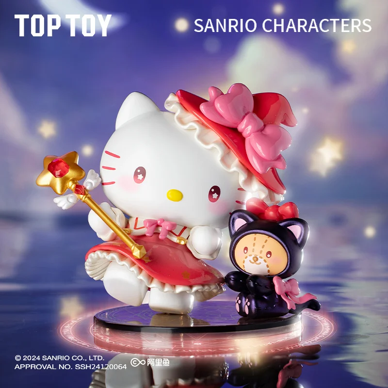 

Sanrio Magician Kuromi Cinnamoroll Piano Starry Night Party Garage Kit мультяшная модель куклы настольный орнамент подарки на день рождения для девочек