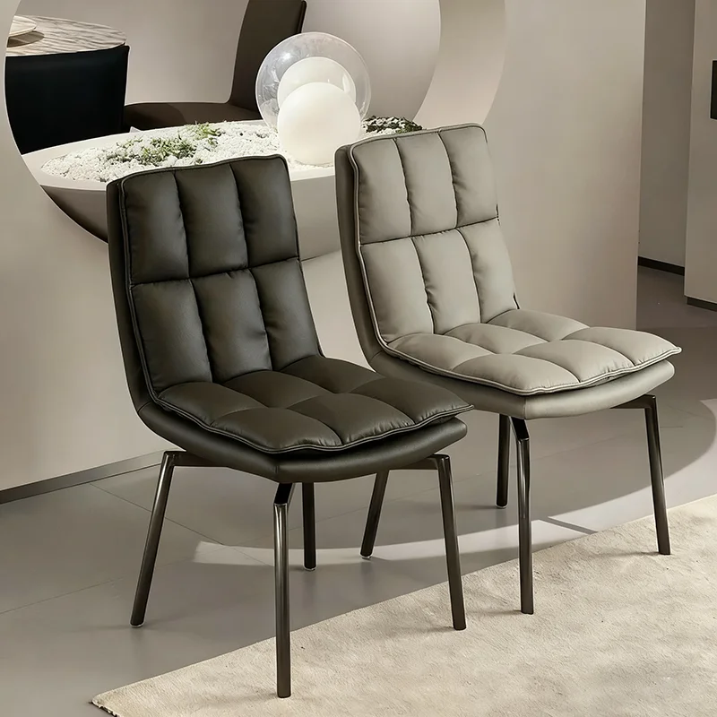 

Set Of 2 Italian Dining Chairs Leather Casual Minimalist Elegant Dining Chairs Comfy Upholstered Chaise Restaurant Furniture