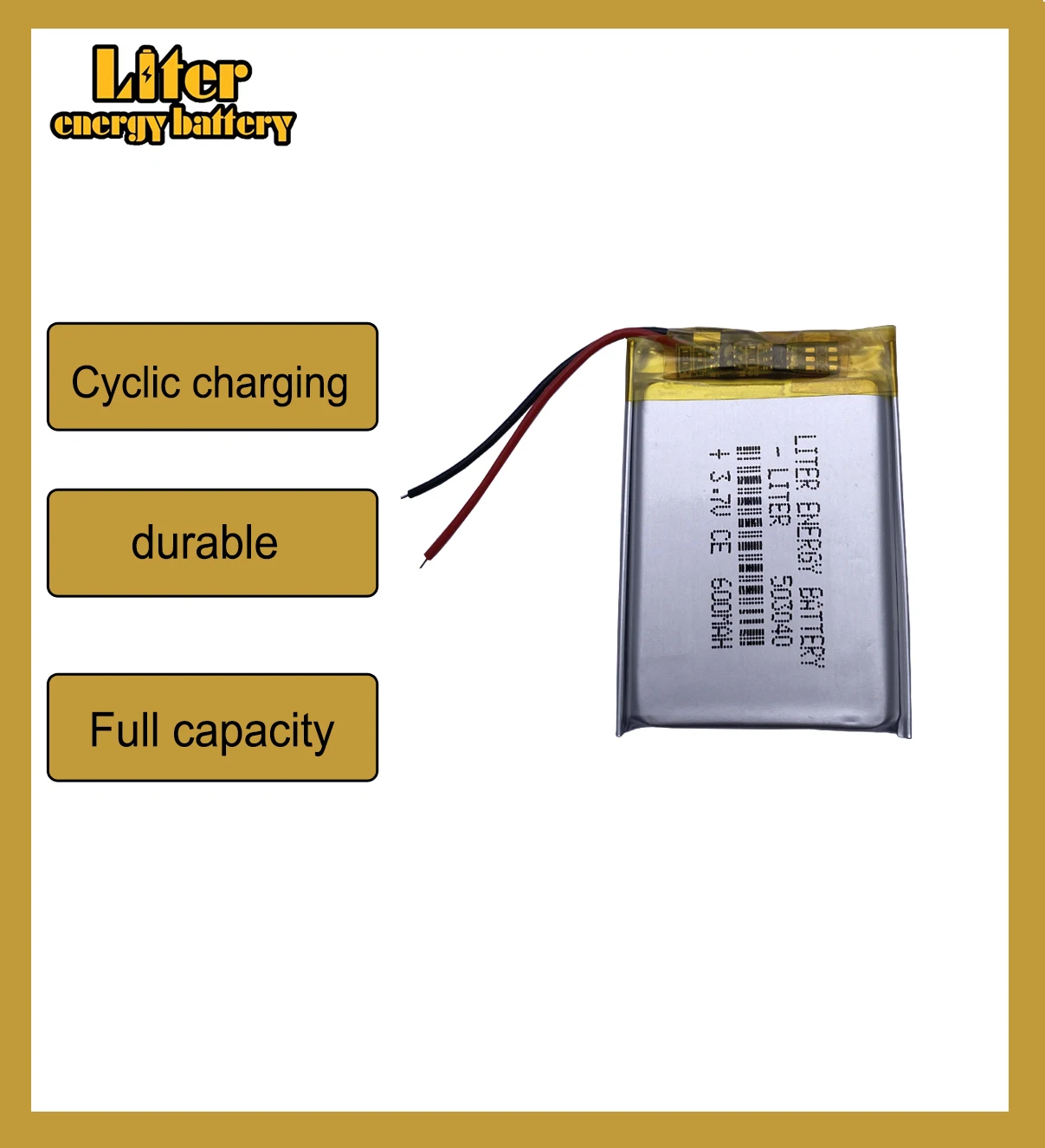 3.7 V batteria ai polimeri di litio 503040 053040 MP3 Bluetooth audio FAI DA TE/Giocattoli 600 MAH