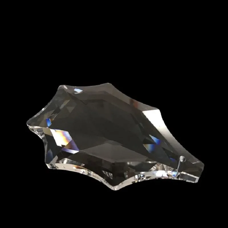 63 مللي متر 30 قطعة واضح كريستال زجاج العنكبوت ويب شكل المعلقات ثقب واحد كريستال زجاج أجزاء الثريا لديكور المدخل #2