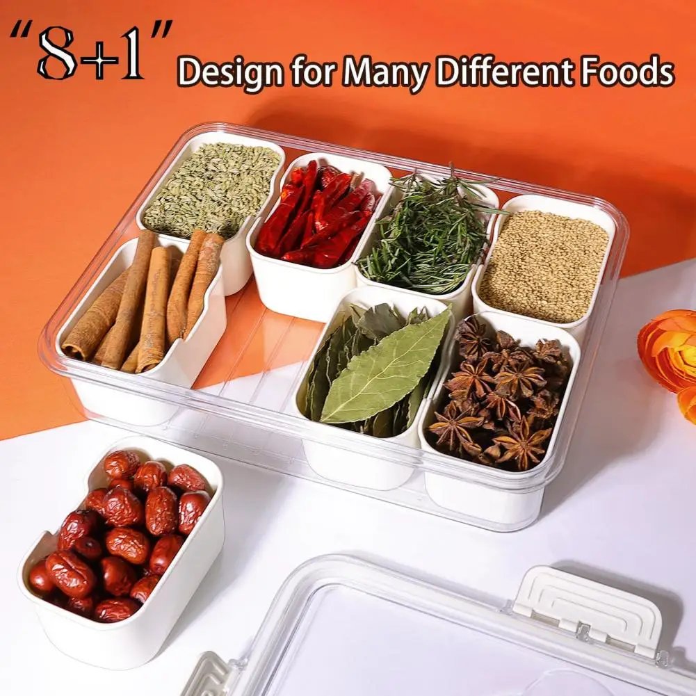 Caja de aperitivos con diseño portátil, caja de aperitivos dividida portátil con mango de tapa para fruta para niños