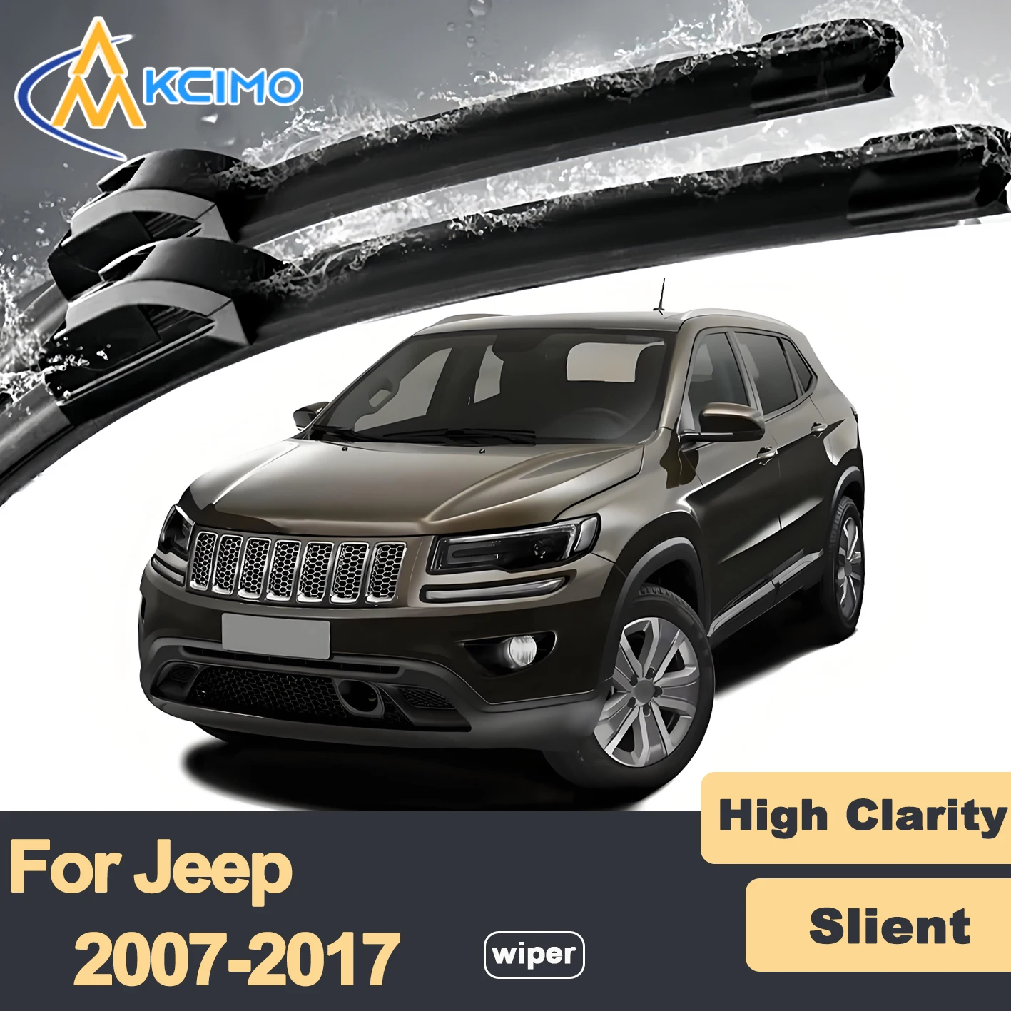 

Premium Rubber Durable Silent Windshield Wiper Blades 2pcs for Jeep Compass MK49 2007-2017 Front Wiper Blades Set