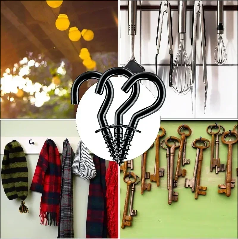 50-500Pcs Small Screw Hook Multifunctional Wall MountIron Screw-in Hanging Plants Holder Ceiling Hooks Cabinet Keys Cup Hanger