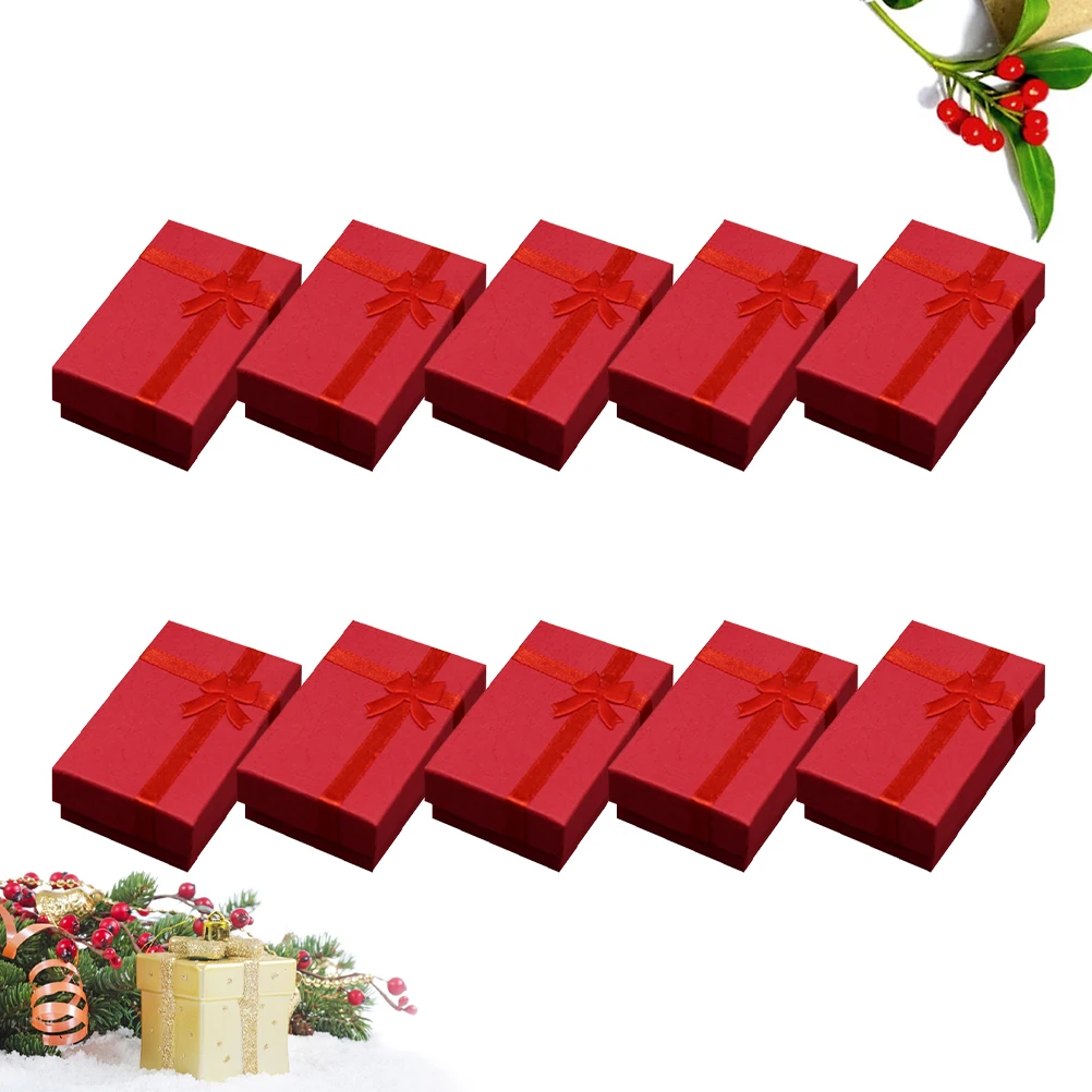 

10PCS Jewelry Design Storage Container for Display Box Necklace Jewelry Box Earring ganizer Display Case Red