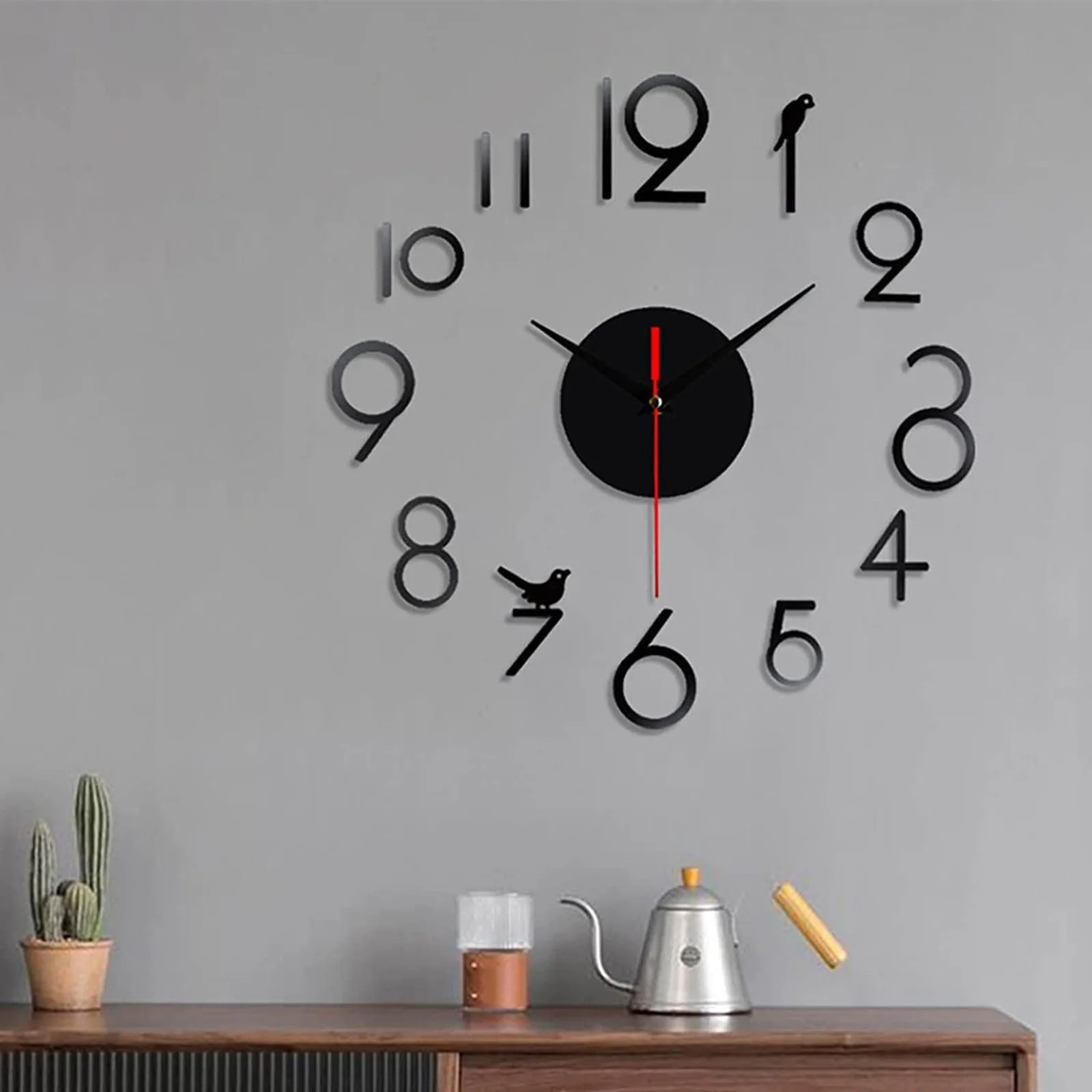 Stickers Wall Clock 1pc 3D 4.7\