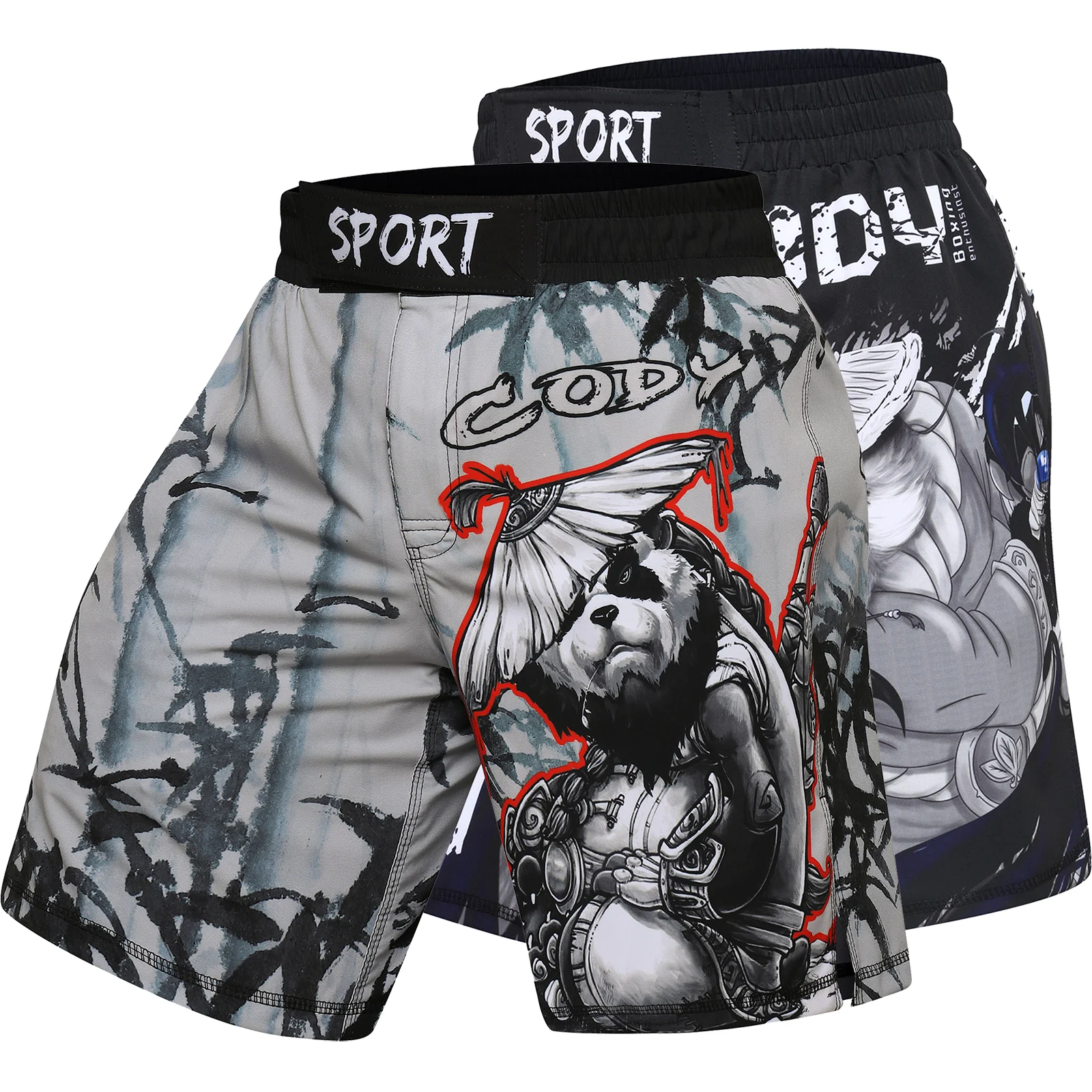 Cody Lundin Custom Panda MMA Full Sublimated Muay Thai Jiu Jitsu Shorts Gym Fitness Running Boxing Fight Short Taekwondo Uniform