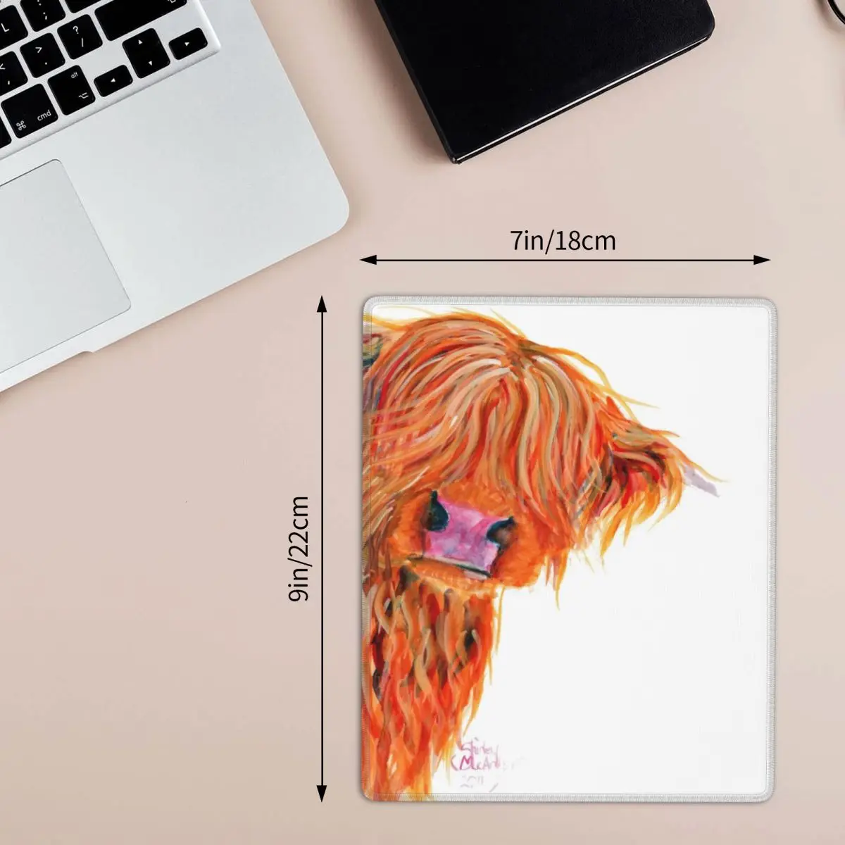 HIGHLAND COW PEEKABOO 7x9 in 22x18 cm Mouse Pad Computer Keyboard Mouse Mat Gaming PC Laptop Desk MatAccessories Table Mats